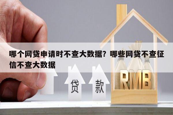 哪个网贷申请时不查大数据?哪些网贷不查征信不查大数据