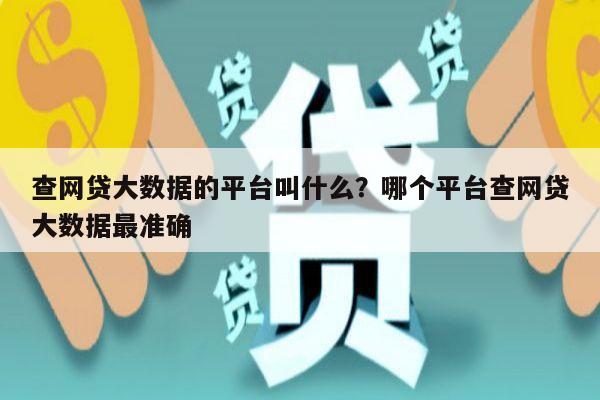 查网贷大数据的平台叫什么?哪个平台查网贷大数据最准确