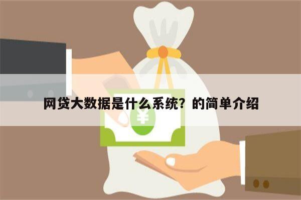 网贷大数据是什么系统?的简单介绍