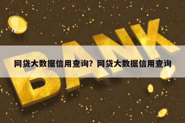 网贷大数据信用查询?网贷大数据信用查询
