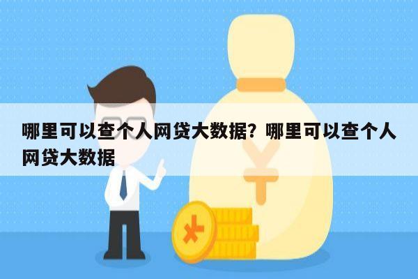 哪里可以查个人网贷大数据?哪里可以查个人网贷大数据