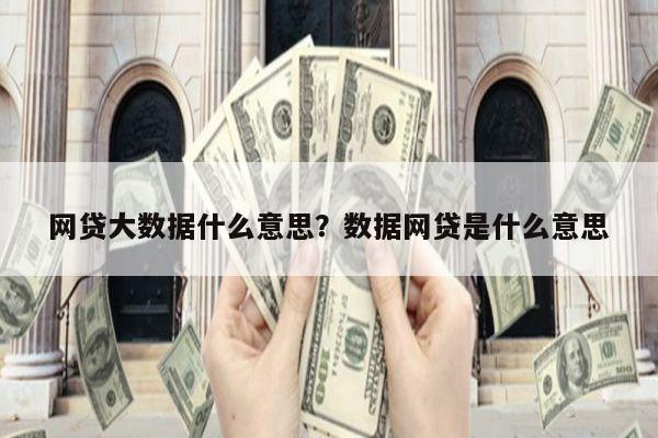 网贷大数据什么意思?数据网贷是什么意思