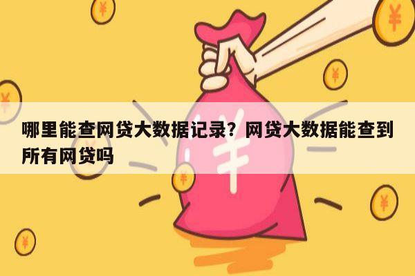 哪里能查网贷大数据记录?网贷大数据能查到所有网贷吗