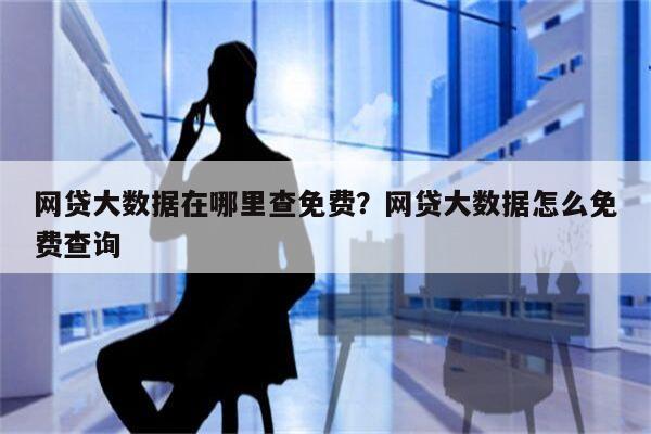 网贷大数据在哪里查免费?网贷大数据怎么免费查询