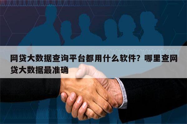 网贷大数据查询平台都用什么软件?哪里查网贷大数据最准确