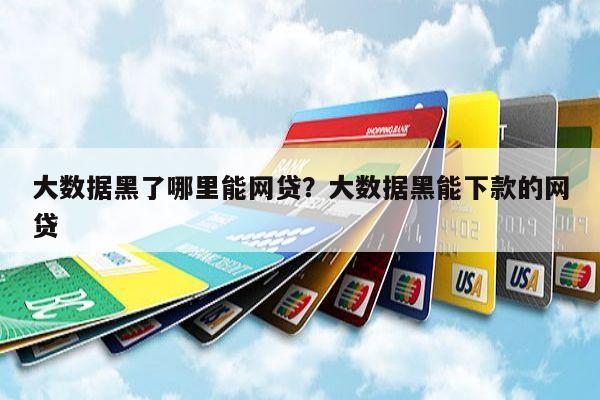 大数据黑了哪里能网贷?大数据黑能下款的网贷