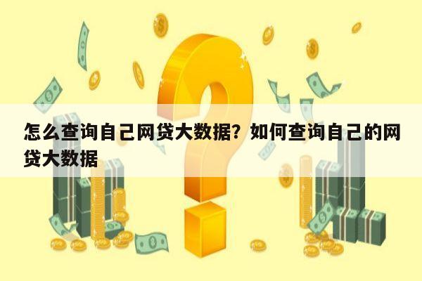 怎么查询自己网贷大数据?如何查询自己的网贷大数据