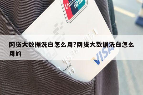 网贷大数据洗白怎么用?网贷大数据洗白怎么用的