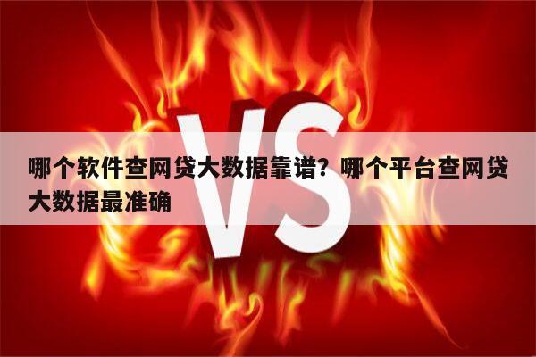哪个软件查网贷大数据靠谱?哪个平台查网贷大数据最准确