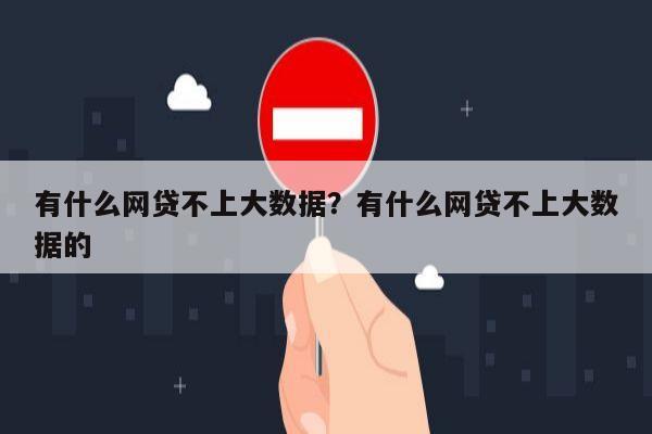 有什么网贷不上大数据?有什么网贷不上大数据的