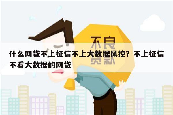 什么网贷不上征信不上大数据风控?不上征信不看大数据的网贷