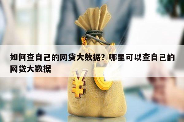 如何查自己的网贷大数据?哪里可以查自己的网贷大数据
