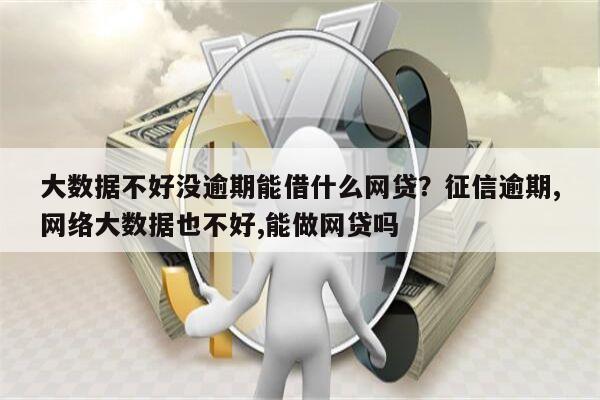 大数据不好没逾期能借什么网贷?征信逾期,网络大数据也不好,能做网贷吗