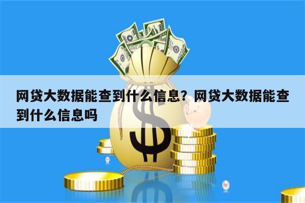 网贷大数据能查到什么信息？网贷大数据能查到什么信息吗