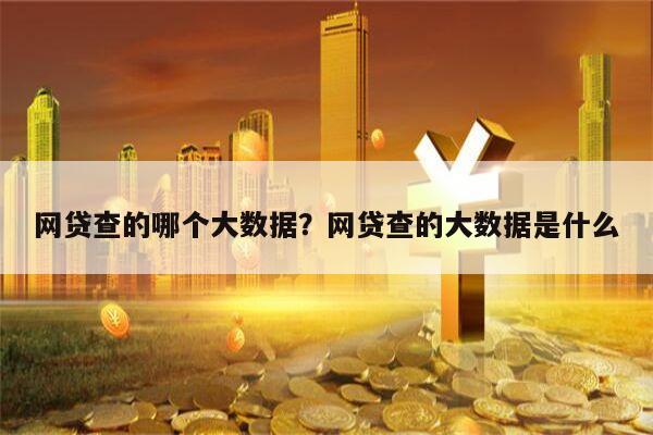 网贷查的哪个大数据?网贷查的大数据是什么