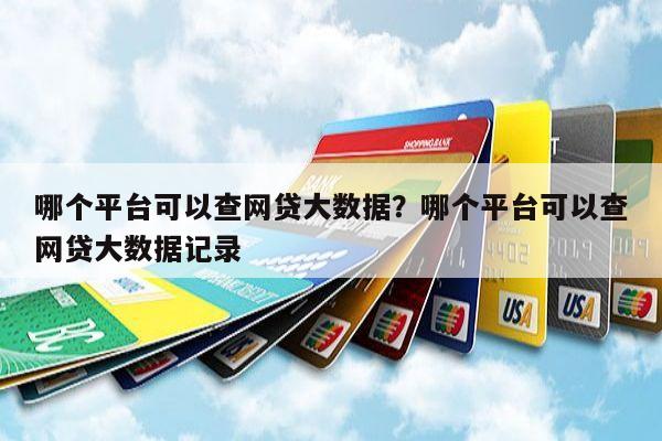 哪个平台可以查网贷大数据?哪个平台可以查网贷大数据记录