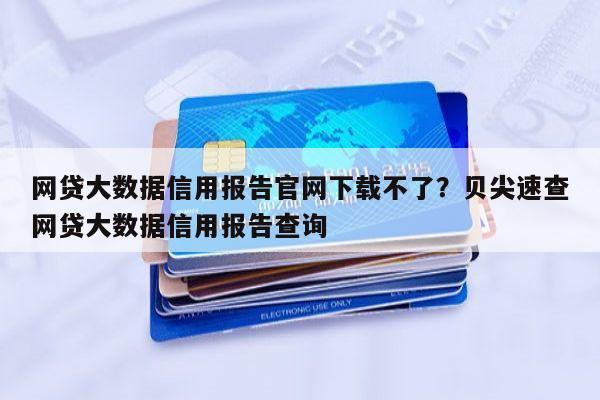 网贷大数据信用报告官网下载不了?贝尖速查
网贷大数据信用报告查询