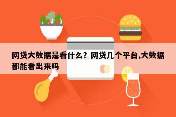 网贷大数据是看什么?网贷几个平台,大数据都能看出来吗