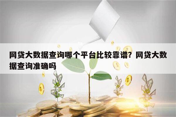 网贷大数据查询哪个平台比较靠谱?网贷大数据查询准确吗