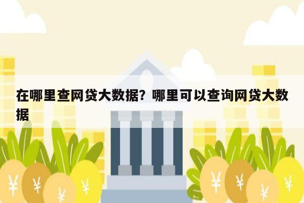 在哪里查网贷大数据?哪里可以查询网贷大数据