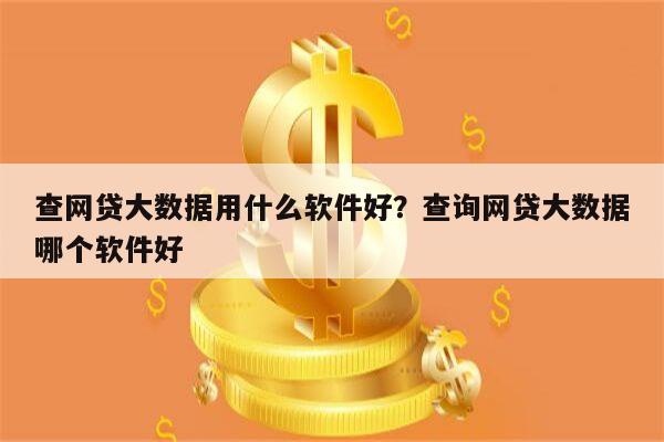 查网贷大数据用什么软件好?查询网贷大数据哪个软件好
