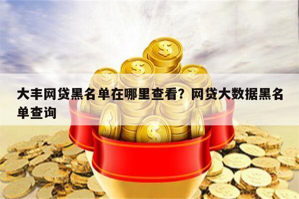 大丰网贷黑名单在哪里查看?网贷大数据黑名单查询