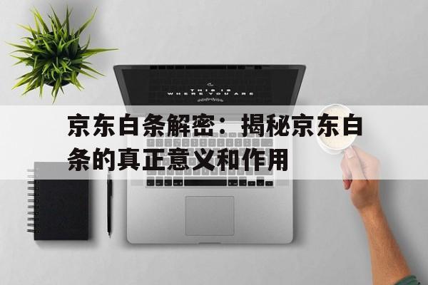 京东白条解密:揭秘京东白条的真正意义和作用